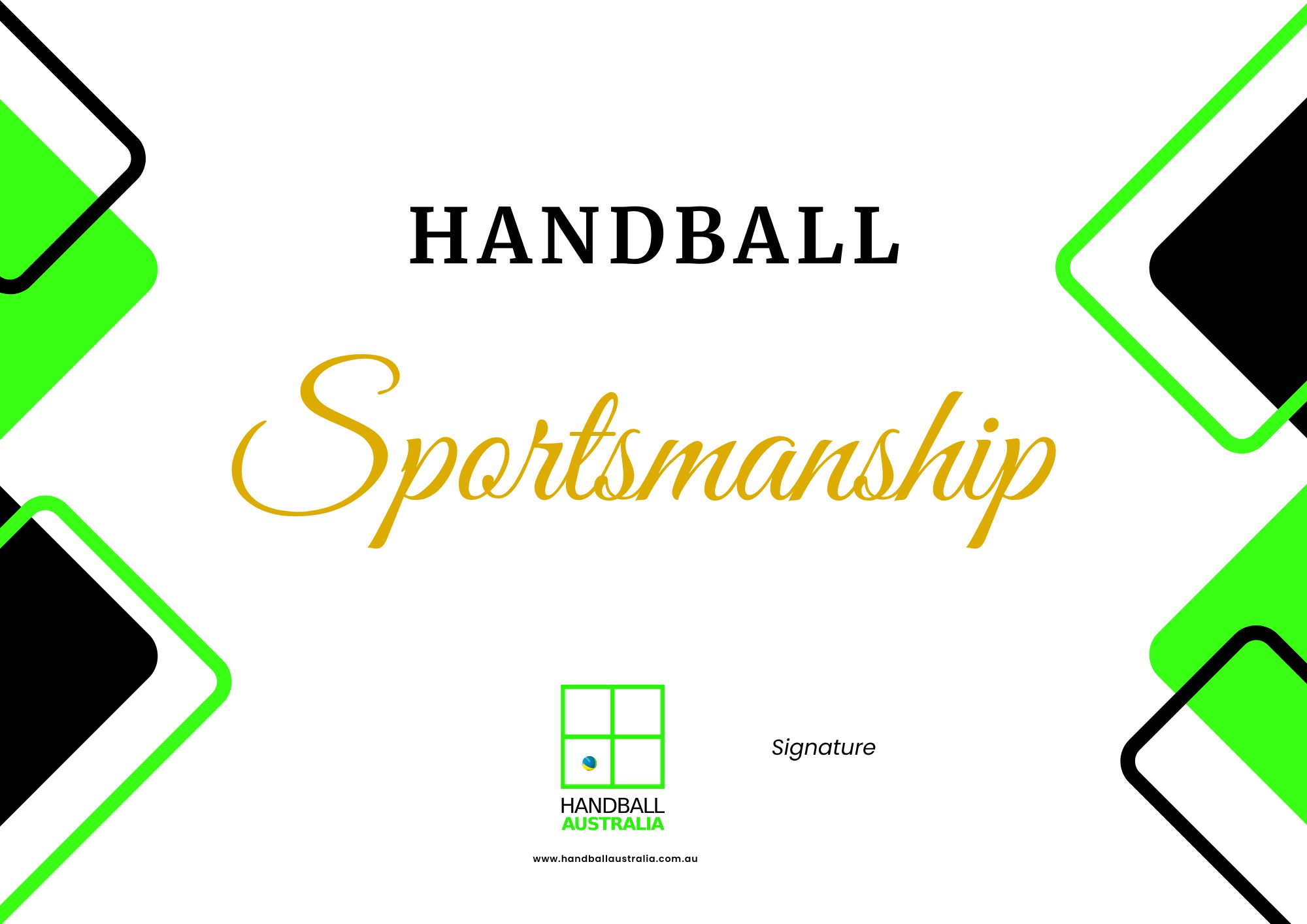 Certificate - Sportsmanship